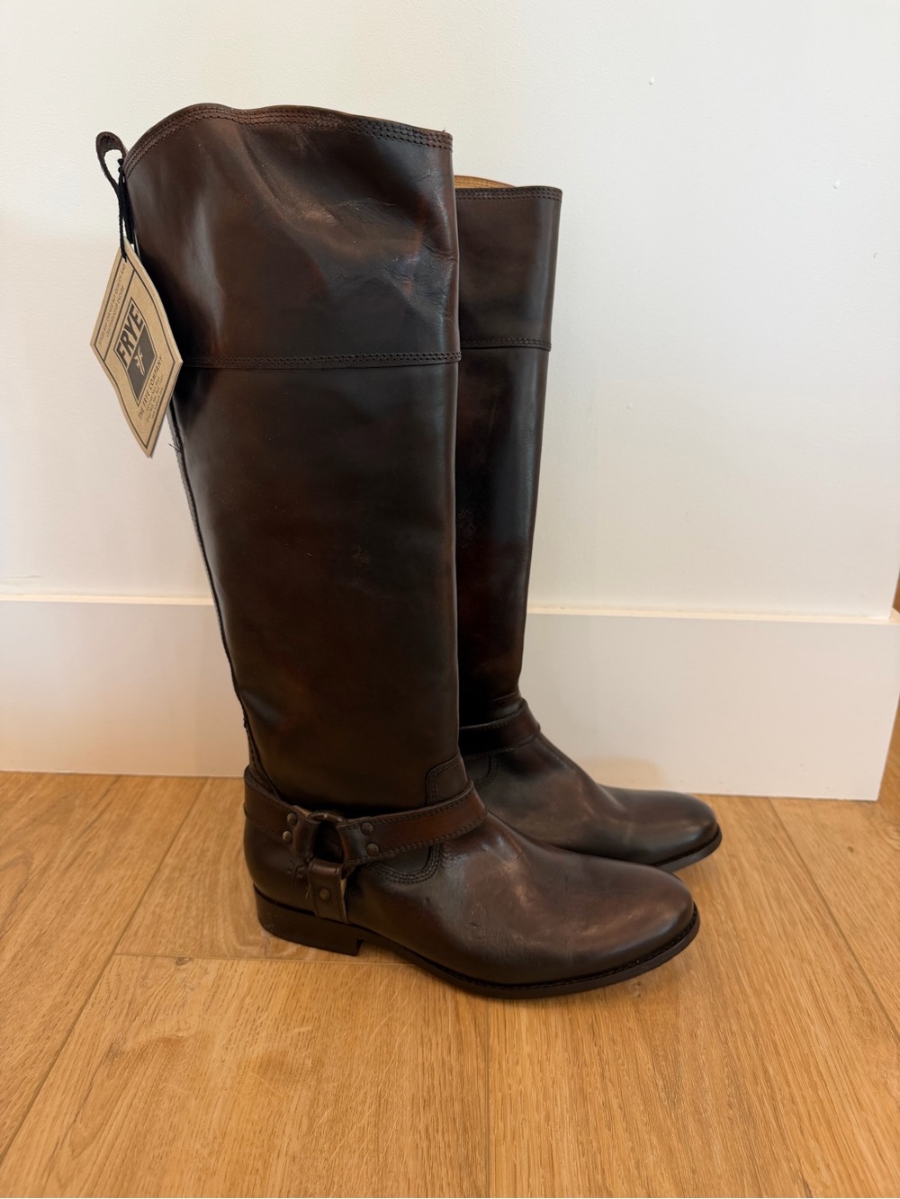 Frye Tan Leather Zip-Top Boots